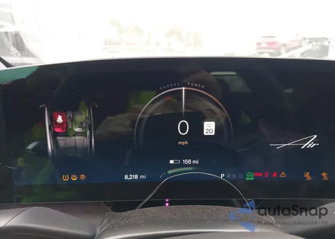 2025 Lucid Air Grand Touring из США, поврежденный, VIN 50EA1GBA3SA009588